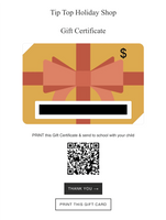 $25 Tip Top Gift Certificate